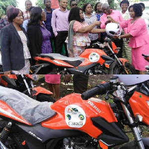 AGRIC DEPARTMENT OF TEMA WEST RECEIVE MOTORBIKES