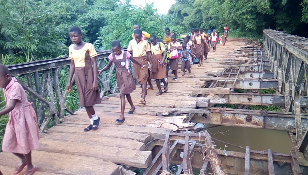 DANGEROUS BRIDGE THREATENS LIFE OF STUDENTS