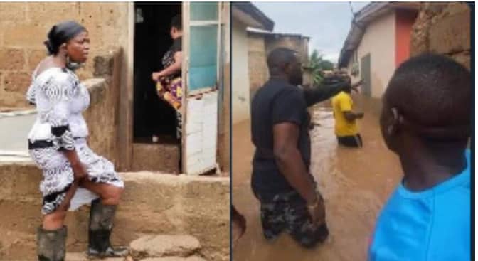 Dumelo, Lydia Alhassan doing aqua olympics in Ayawaso West after rains – Social media users