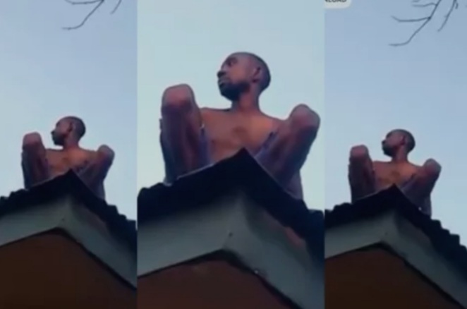 Alleged Wizard ‘Crash Lands’ On Roof Top After He Ran Out Of ‘Fuel’ In Delta (VIDEO)